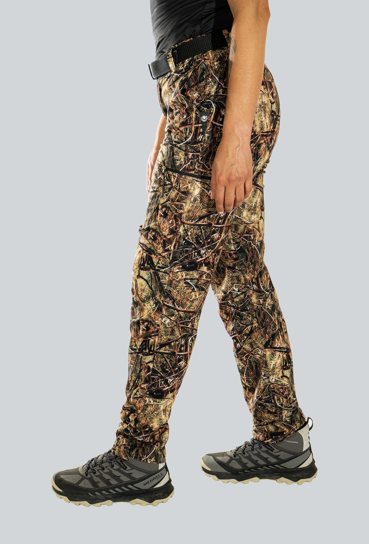 Pantalón licrado dama con cierres cammo summer brown