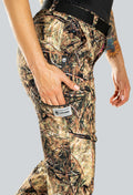 Pantalón licrado dama con cierres cammo summer brown