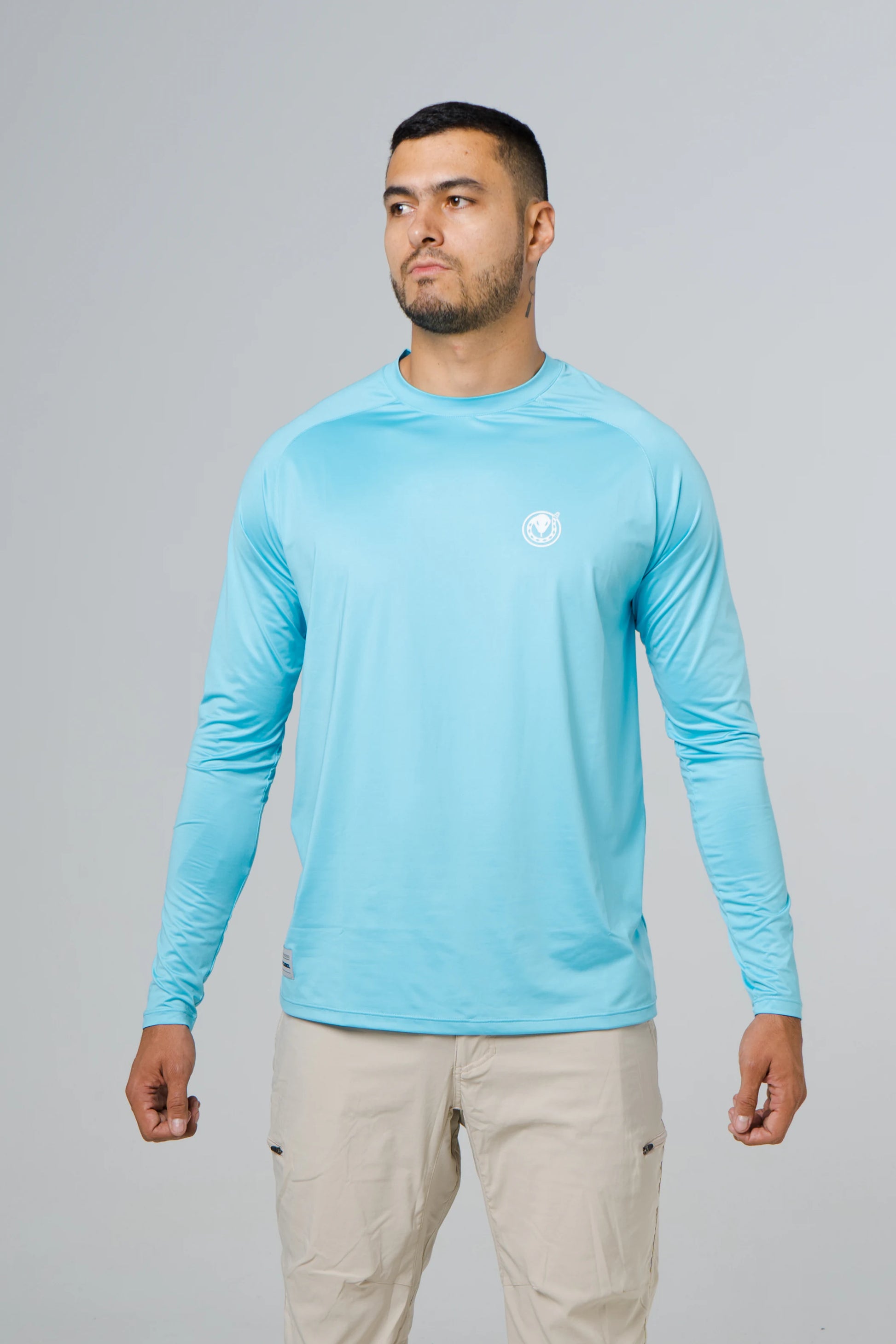 jersey cuello redondo azul celeste