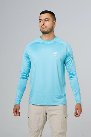 jersey cuello redondo azul celeste