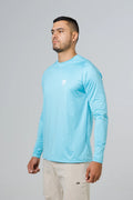 jersey cuello redondo azul celeste