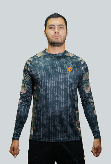 Jersey cuello redondo cammo furtivo verde
