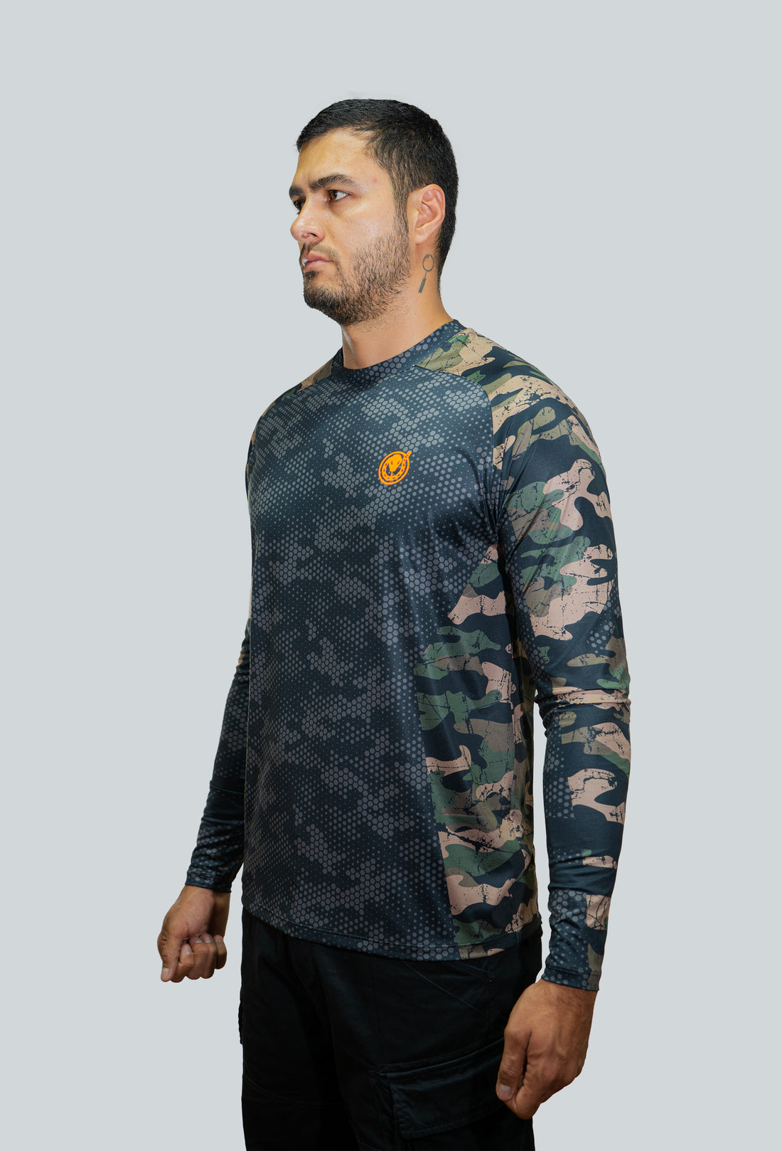 Jersey cuello redondo cammo furtivo verde