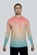 Jersey cuello redondo degrade pastel linea topografico