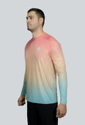 Jersey cuello redondo degrade pastel linea topografico