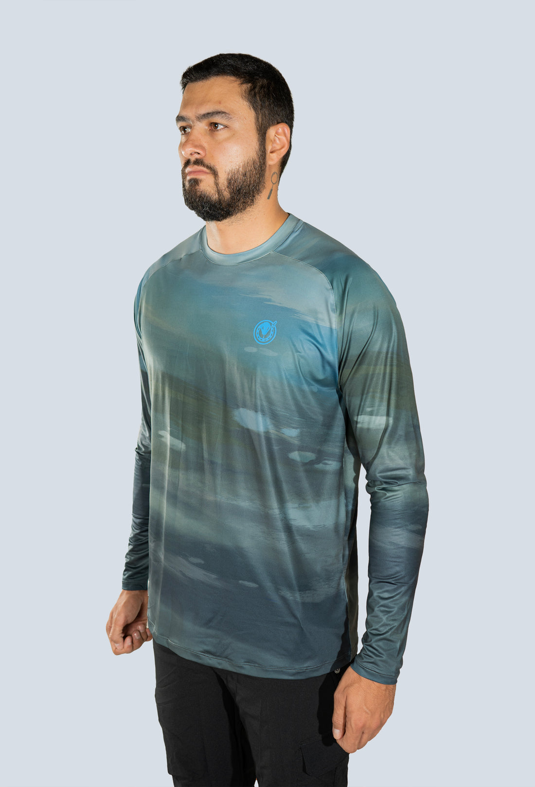 JERSEY CUELLO REDONDO MOJARRA AZUL FONDO GRIS 9600