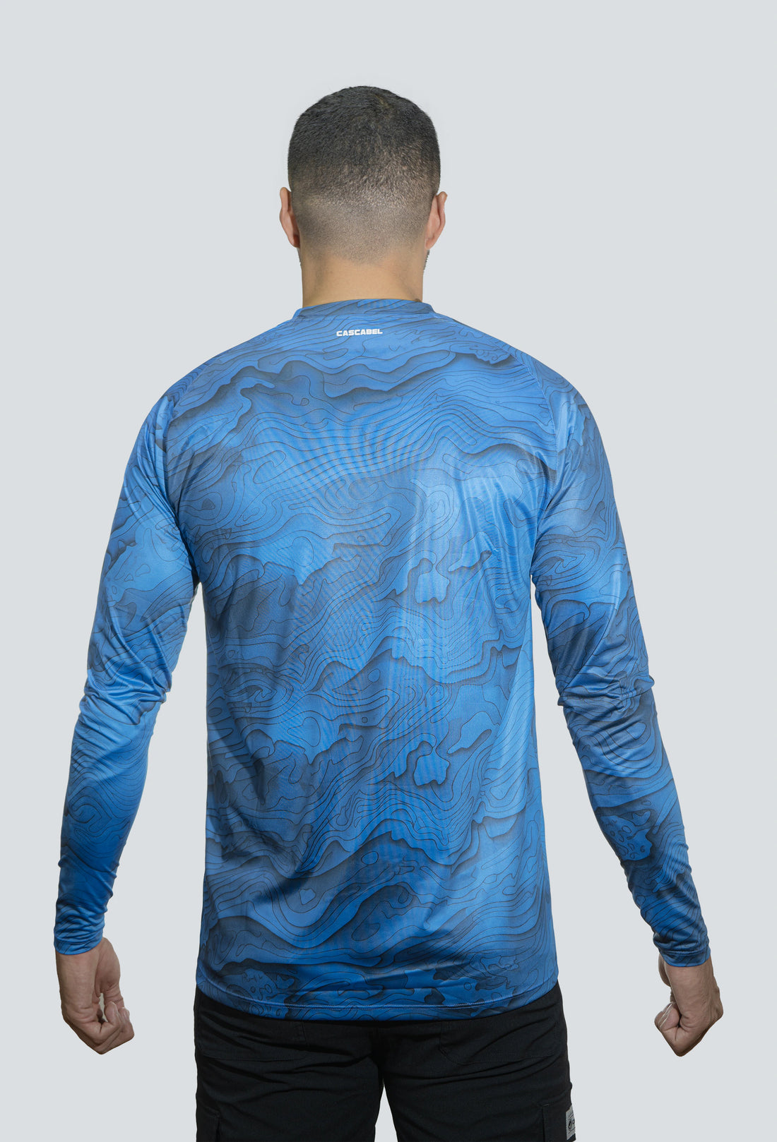 Jersey cuello redondo textura relieve azul rey