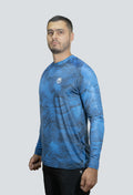 Jersey cuello redondo textura relieve azul rey