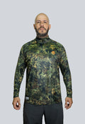 Jersey cuello tortuga manga ranglan cammo arbóreo jaguar