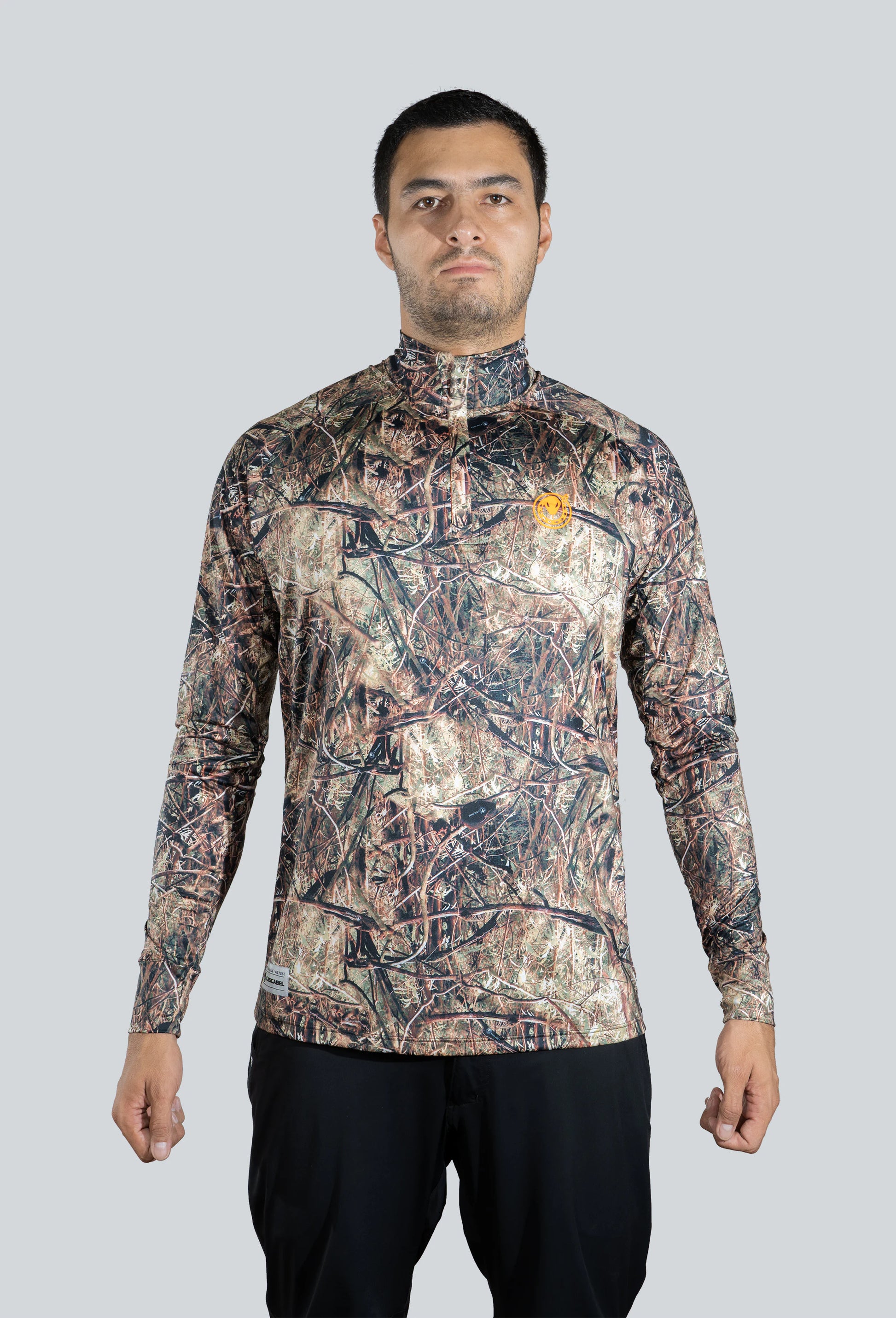 Jersey cuello tortuga manga ranglan cammo summer brown