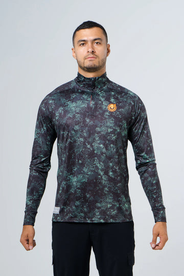 Jersey cuello tortuga manga ranglan cammo verde amazonas