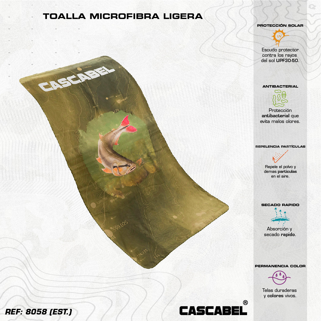 TOALLA  LIGERA ESTAMPADA MICROFIBRA SALMINUS AFFINS SEÑUELO SPINER 8058