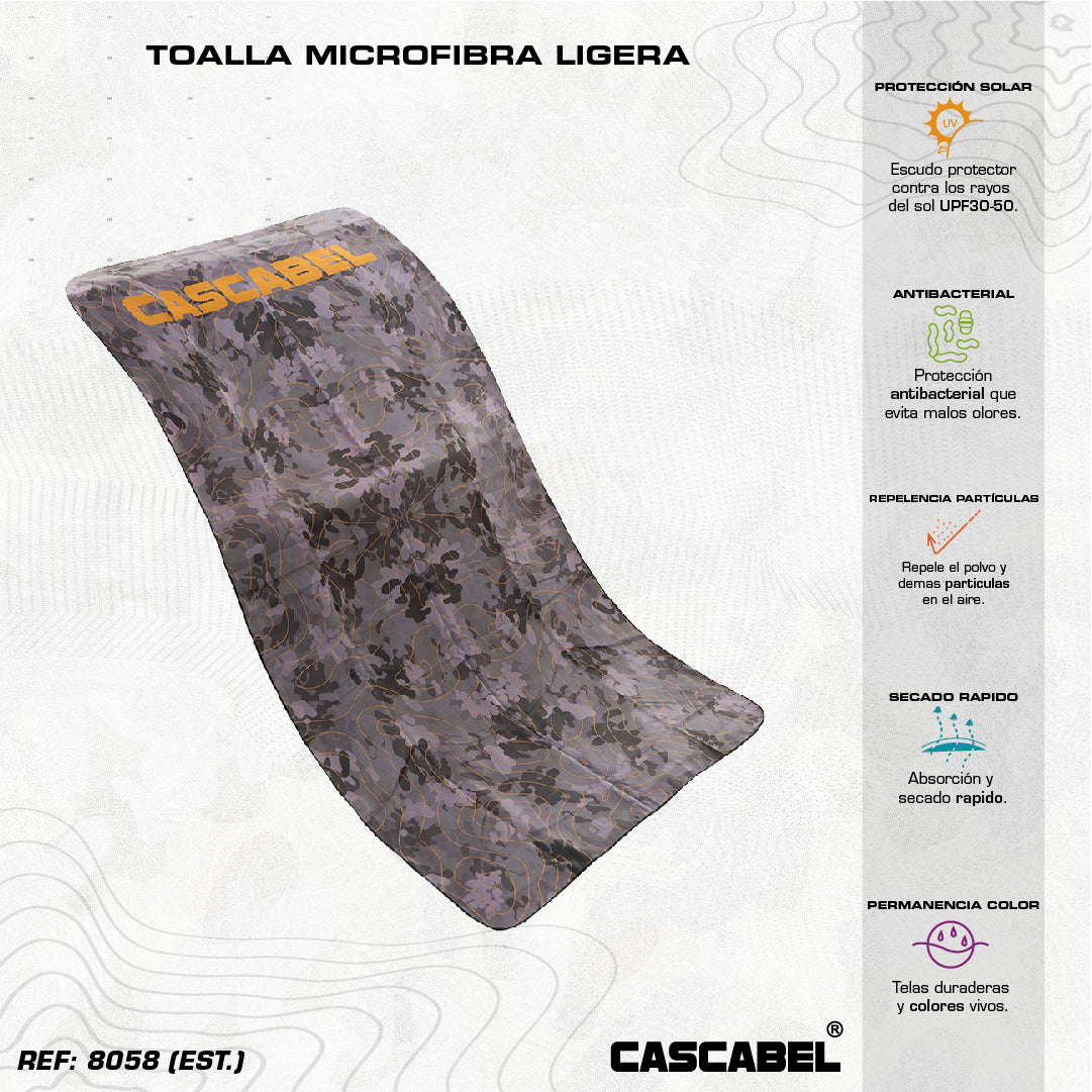 TOALLA MICROFIBRA TOPOGRAFICO LINEA DORADA GRIS ESCALA 8058